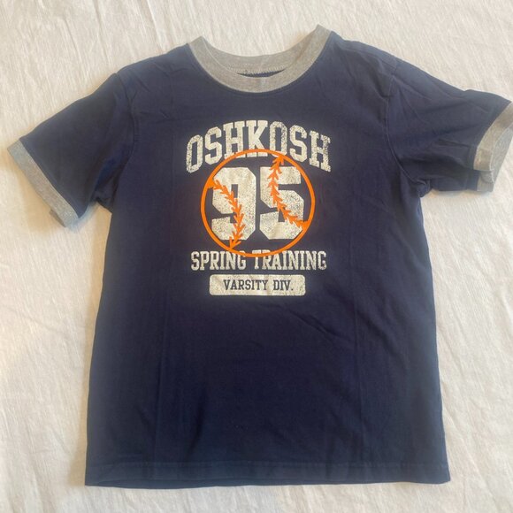 OshKosh Boys Blue Short Sleeve Graphic T-Shirt Size 7 - Picture 1 of 3